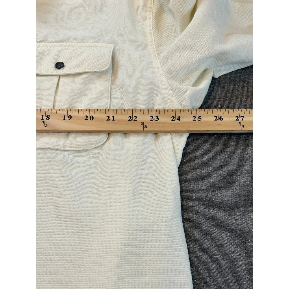 The North Face Mens XL Cream‎ Nylon Zip Pocket Outdoor Utility Long Sleeve Shirt